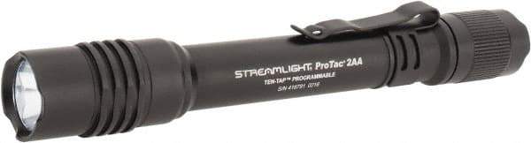 Streamlight - White LED Bulb, 250 Lumens, Industrial/Tactical Flashlight - Black Aluminum Body, 2 AA Batteries Included - Top Tool & Supply