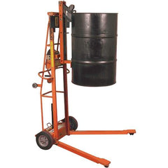 Wesco Industrial Products - 750 Lb Load Capacity, 30, 55 & 85 Gal Drum Lifter - 30" Wide x 70-3/4" High, 2 Steel Wheels - Top Tool & Supply