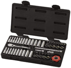 GearWrench - 51 Piece 1/4" Drive Deep Well Socket Set - 6 Points, 3/16" to 9/16" (4mm to 15mm) Range, Inch/Metric Measurement Standard - Top Tool & Supply