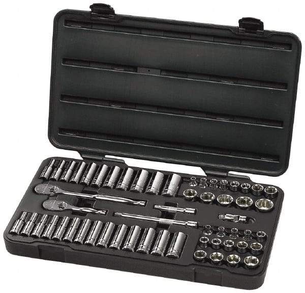 GearWrench - 57 Piece 3/8" Drive Deep Well Socket Set - 6 Points, 1/4" to 1" (6mm to 19mm) Range, Inch/Metric Measurement Standard - Top Tool & Supply