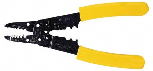 Ideal - 18 to 8 AWG Capacity Wire Stripper/Crimper - 8-3/4" OAL, Plastic Cushion Handle - Top Tool & Supply