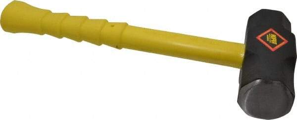 NUPLA - 8 Lb Head, 16" Long Sledge Hammer - Steel Head, 2-1/4" Face Diam, Fiberglass Handle - Top Tool & Supply