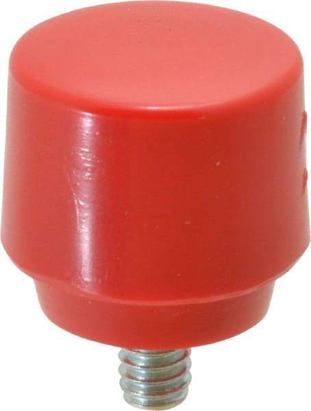 NUPLA - 1" Face Diam, Grade Medium, Red Hammer Tip/Face - Plastic - Top Tool & Supply