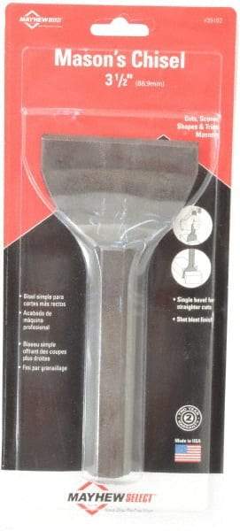 Mayhew - 7" OAL x 3-1/2" Blade Width Brick Chisel - Top Tool & Supply