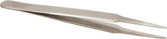 Aven - 4-1/2" OAL 2A-SA Precision Tweezers - Straight Round - Top Tool & Supply