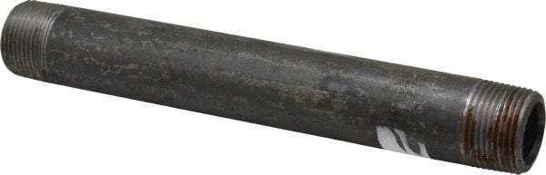 Made in USA - Schedule 80, 1" Diam x 9" Long Black Pipe Nipple - Threaded - Top Tool & Supply