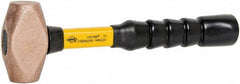 NUPLA - 2-1/2 Lb Head 1-1/4" Face Brass Nonmarring Hammer - 12" OAL, Fiberglass Handle - Top Tool & Supply