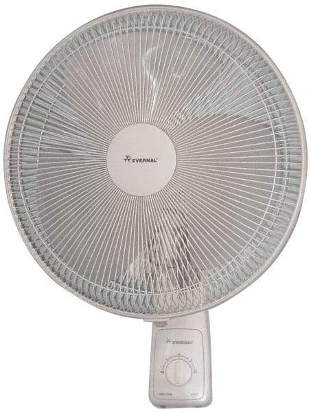 Comfort Zone - 16" Blade, 1/20 hp, 2,300 Max CFM, Single Phase Oscillating Wall Mounting Fan - 0.47 Amps, 120 Volts, 3 Speed - Top Tool & Supply