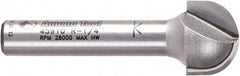 Amana Tool - 1/2" Cut Diam, 3/8" Length of Cut, 2 Flute Core Box Edge Profile Router Bit - Carbide-Tipped, 1/4" Shank Diam, 1-1/2" OAL, Uncoated - Top Tool & Supply