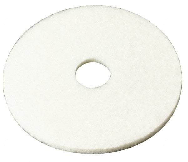 3M - Spray Buffing Pad - 18" Machine, White Pad, Polyester - Top Tool & Supply