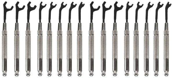 Moody Tools - 16 Piece, 5/64" to 5/16" (2.5mm to 7mm), Open End Wrench Set - Inch/Metric Measurement Standard, Black Oxide Finish, Comes in Canvas Roll - Top Tool & Supply