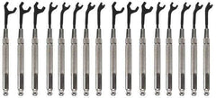 Moody Tools - 16 Piece, 5/64" to 5/16" (2.5mm to 7mm), Open End Wrench Set - Inch/Metric Measurement Standard, Black Oxide Finish, Comes in Canvas Roll - Top Tool & Supply