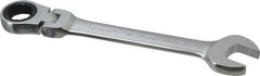 Blackhawk by Proto - 19mm 12 Point Flexhead Combination Wrench - 15° Head Angle, 8-1/2" OAL, Steel, Chrome Finish - Top Tool & Supply