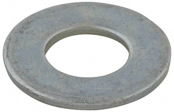 Value Collection - #10 Screw, Grade 2 Steel USS Flat Washer - 0.241" ID x 0.58" OD, 0.067" Thick, Zinc-Plated Finish - Top Tool & Supply