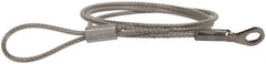 Made in USA - 12" Long, Stainless Steel Cable Loop & Eye End, Quick Release Pin Lanyard - 3/64" Cable Diam, 3/16" Hole Diam, Nylon Cable - Top Tool & Supply