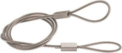 Made in USA - 18" Long, Stainless Steel Cable Loop & Loop End, Quick Release Pin Lanyard - 3/64" Cable Diam, Nylon Cable - Top Tool & Supply