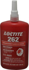 Loctite - 250 mL Bottle, Red, High Strength Liquid Threadlocker - Series 262, 24 hr Full Cure Time, Hand Tool, Heat Removal - Top Tool & Supply