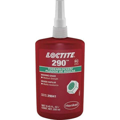 Loctite - 250 mL Bottle, Green, Medium Strength Liquid Threadlocker - Series 290, 24 hr Full Cure Time, Hand Tool, Heat Removal - Top Tool & Supply