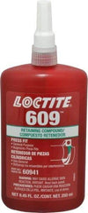 Loctite - 250 mL Bottle, Green, Medium Strength Liquid Retaining Compound - Series 609, 24 hr Full Cure Time, Heat Removal - Top Tool & Supply