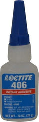 Loctite - 0.70 oz Bottle Clear Instant Adhesive - Series 406, 15 sec Fixture Time, 24 hr Full Cure Time, Bonds to Plastic & Rubber - Top Tool & Supply