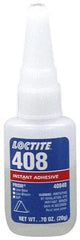 Loctite - 0.70 oz Bottle Tan Instant Adhesive - Series 408, 50 sec Fixture Time, 24 hr Full Cure Time, Bonds to Plastic & Rubber - Top Tool & Supply