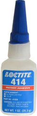 Loctite - 1 oz Bottle Clear Instant Adhesive - Series 414, 20 sec Fixture Time, 24 hr Full Cure Time, Bonds to Metal, Plastic & Rubber - Top Tool & Supply