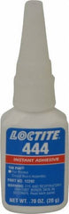 Loctite - 0.70 oz Bottle Clear Instant Adhesive - Series 444, 30 sec Fixture Time, 24 hr Full Cure Time, Bonds to Metal, Plastic & Rubber - Top Tool & Supply