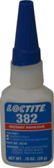 Loctite - 0.70 oz Bottle Clear Instant Adhesive - Series 382, 30 sec Fixture Time, 24 hr Full Cure Time, Bonds to Metal, Plastic & Rubber - Top Tool & Supply