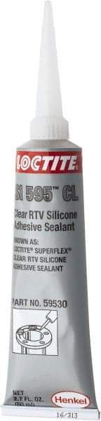 Loctite - 80 mL Tube Clear RTV Silicone Joint Sealant - 30 min Tack Free Dry Time, 24 hr Full Cure Time, Series 160 - Top Tool & Supply