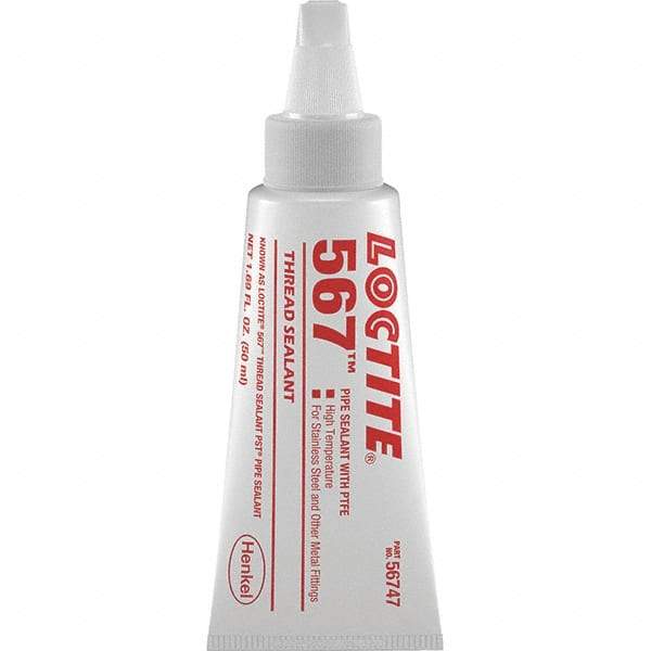 Loctite - 50 mL Tube White Pipe Sealant - 450°F Max Working Temp, High Performance Sealant for Metal Fittings - Top Tool & Supply