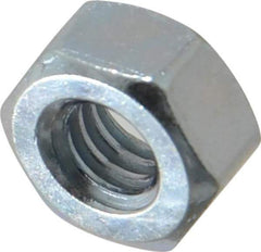 Value Collection - 1/4-20 UNC Steel Right Hand Hex Nut - 7/16" Across Flats, 7/32" High, Zinc-Plated Finish - Top Tool & Supply