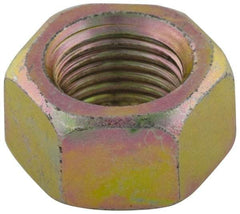 Value Collection - 7/16-14 UNC Steel Right Hand Hex Nut - 11/16" Across Flats, 3/8" High, Zinc Yellow Dichromate Finish - Top Tool & Supply