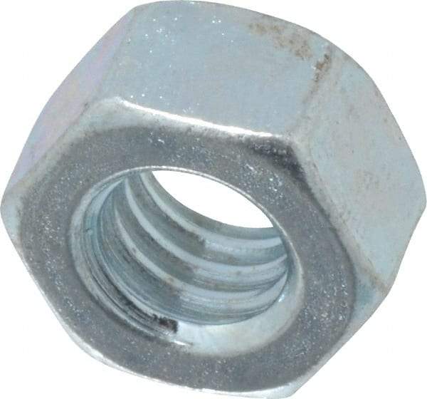 Value Collection - 5/16-18 UNC Steel Right Hand Hex Nut - 1/2" Across Flats, 17/64" High, Zinc-Plated Finish - Top Tool & Supply