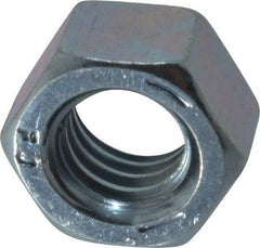 Value Collection - 3/8-16 UNC Steel Right Hand Hex Nut - 9/16" Across Flats, 21/64" High, Zinc-Plated Finish - Top Tool & Supply