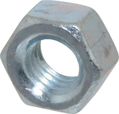 Value Collection - 7/16-14 UNC Steel Right Hand Hex Nut - 11/16" Across Flats, 3/8" High, Zinc-Plated Finish - Top Tool & Supply