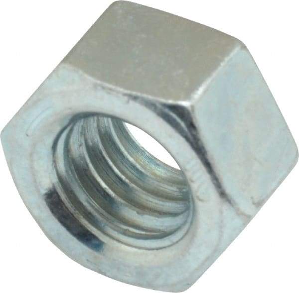 Value Collection - 1/2-13 UNC Steel Right Hand Hex Nut - 3/4" Across Flats, 7/16" High, Zinc-Plated Finish - Top Tool & Supply