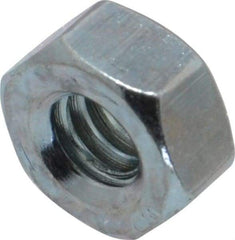 Value Collection - 1/4-20 UNC Steel Right Hand Hex Nut - 7/16" Across Flats, 7/32" High, Zinc-Plated Finish - Top Tool & Supply