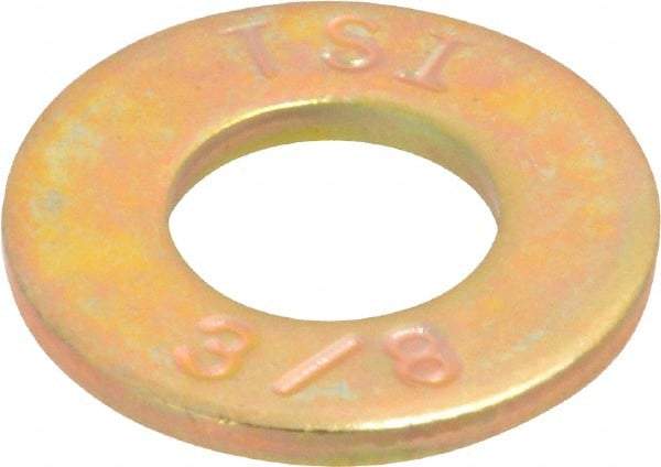 Made in USA - 3/8" Screw, Grade 8 Alloy Steel SAE Flat Washer - 13/32" ID x 13/16" OD, 1/16" Thick - Top Tool & Supply