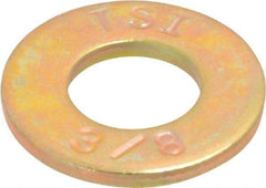 Made in USA - 3/8" Screw, Grade 8 Alloy Steel SAE Flat Washer - 13/32" ID x 13/16" OD, 1/16" Thick - Top Tool & Supply