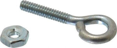 Gibraltar - #6-32, Zinc-Plated Finish, Steel Wire Turned Open Eye Bolt - 5/8" Thread Length, 1/4" ID x 1/2" OD, 3/4" Shank Length - Top Tool & Supply