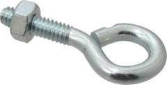 Gibraltar - 1/4-20, Zinc-Plated Finish, Steel Wire Turned Open Eye Bolt - 7/8" Thread Length, 1/2" ID x 1" OD, 1" Shank Length - Top Tool & Supply