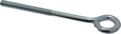 Gibraltar - 1/4-20, Zinc-Plated Finish, Steel Wire Turned Open Eye Bolt - 2" Thread Length, 1/2" ID x 1" OD, 3-1/2" Shank Length - Top Tool & Supply