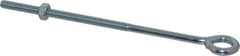 Gibraltar - 1/4-20, Zinc-Plated Finish, Steel Wire Turned Open Eye Bolt - 4" Thread Length, 1/2" ID x 1" OD, 6" Shank Length - Top Tool & Supply