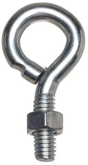 Gibraltar - 1/2-13, Zinc-Plated Finish, Steel Wire Turned Open Eye Bolt - 4" Thread Length, 1" ID x 2" OD, 6" Shank Length - Top Tool & Supply