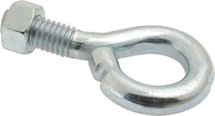 Gibraltar - 3/8-16, Zinc-Plated Finish, Steel Wire Turned Open Eye Bolt - 7/8" Thread Length, 3/4" ID x 1-3/8" OD, 1" Shank Length - Top Tool & Supply