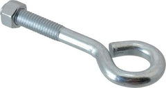 Gibraltar - 3/8-16, Zinc-Plated Finish, Steel Wire Turned Open Eye Bolt - 1-1/2" Thread Length, 3/4" ID x 1-1/2" OD, 2-1/2" Shank Length - Top Tool & Supply