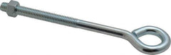 Gibraltar - 3/8-16, Zinc-Plated Finish, Steel Wire Turned Open Eye Bolt - 3" Thread Length, 3/4" ID x 1-1/2" OD, 5" Shank Length - Top Tool & Supply