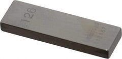 Mitutoyo - 0.126" Rectangular Steel Gage Block - Accuracy Grade AS-1, Includes Certificate of Inspection - Top Tool & Supply