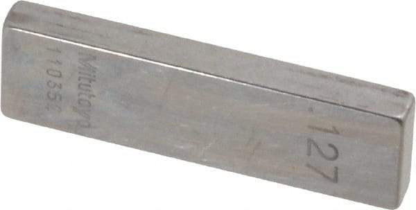 Mitutoyo - 0.127" Rectangular Steel Gage Block - Accuracy Grade AS-1, Includes Certificate of Inspection - Top Tool & Supply