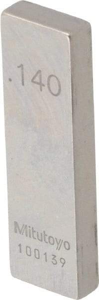 Mitutoyo - 0.14" Rectangular Steel Gage Block - Accuracy Grade AS-1, Includes Certificate of Inspection - Top Tool & Supply